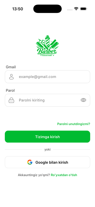 Barber Assistant — kirish